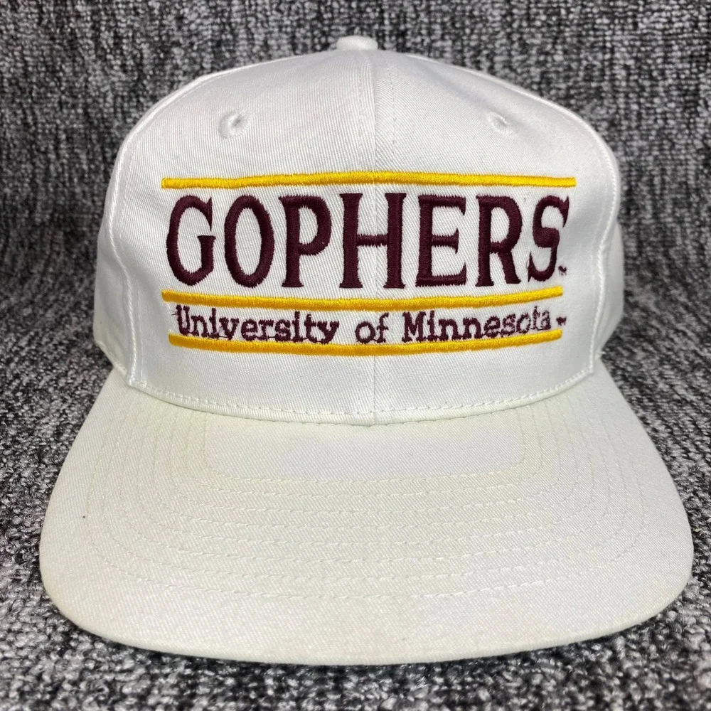 Vintage The Game Minnesota Golden Gophers The Bar Snapback Hat Cap Made Taiwan